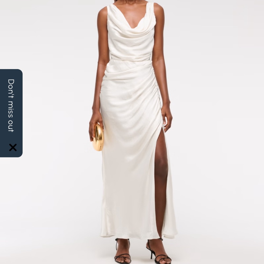 Abercrombie & Fitch White Cowl Neck Dress